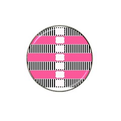 Custom Water Bottle Labels Line Black Pink Hat Clip Ball Marker (4 Pack) by Mariart