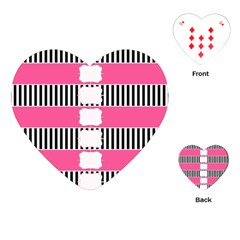 Custom Water Bottle Labels Line Black Pink Playing Cards (heart)  by Mariart