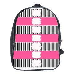 Custom Water Bottle Labels Line Black Pink School Bags(large) 