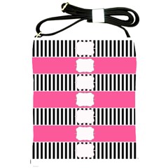 Custom Water Bottle Labels Line Black Pink Shoulder Sling Bags by Mariart