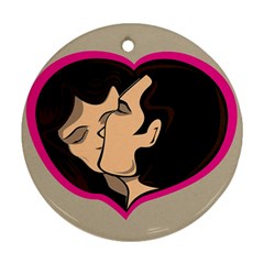 Don t Kiss With A Bloody Nose Face Man Girl Love Ornament (round) by Mariart