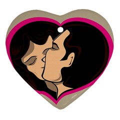 Don t Kiss With A Bloody Nose Face Man Girl Love Ornament (heart) by Mariart