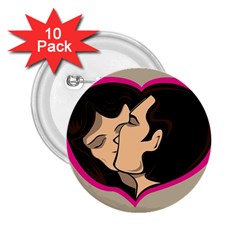 Don t Kiss With A Bloody Nose Face Man Girl Love 2 25  Buttons (10 Pack) 