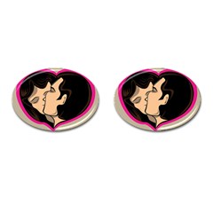 Don t Kiss With A Bloody Nose Face Man Girl Love Cufflinks (oval) by Mariart