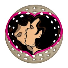 Don t Kiss With A Bloody Nose Face Man Girl Love Round Filigree Ornament (two Sides) by Mariart