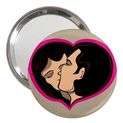 Don t Kiss With A Bloody Nose Face Man Girl Love 3  Handbag Mirrors by Mariart