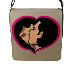 Don t Kiss With A Bloody Nose Face Man Girl Love Flap Messenger Bag (l)  by Mariart