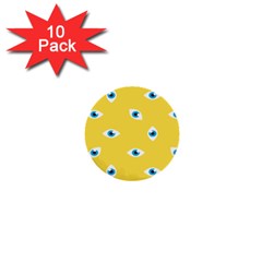 Eye Blue White Yellow Monster Sexy Image 1  Mini Buttons (10 Pack)  by Mariart