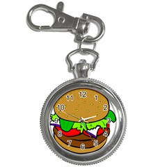 Fast Food Lunch Dinner Hamburger Cheese Vegetables Bread Key Chain Watches