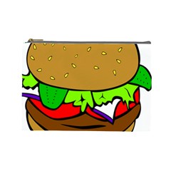 Fast Food Lunch Dinner Hamburger Cheese Vegetables Bread Cosmetic Bag (large) 