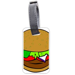 Fast Food Lunch Dinner Hamburger Cheese Vegetables Bread Luggage Tags (one Side)  by Mariart