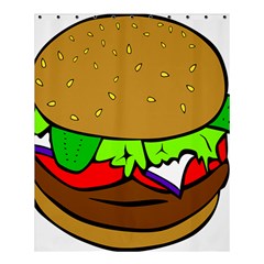 Fast Food Lunch Dinner Hamburger Cheese Vegetables Bread Shower Curtain 60  X 72  (medium) 