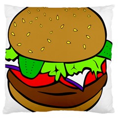 Fast Food Lunch Dinner Hamburger Cheese Vegetables Bread Large Cushion Case (two Sides)