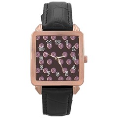 Donuts Rose Gold Leather Watch  by Mariart