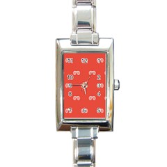 Glasses Disco Retina Red White Line Rectangle Italian Charm Watch by Mariart