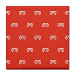 Glasses Disco Retina Red White Line Face Towel Front