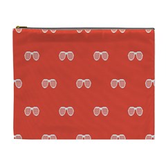 Glasses Disco Retina Red White Line Cosmetic Bag (xl)
