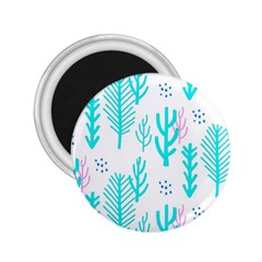 Forest Drop Blue Pink Polka Circle 2 25  Magnets by Mariart