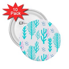 Forest Drop Blue Pink Polka Circle 2 25  Buttons (10 Pack) 
