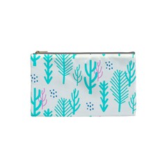 Forest Drop Blue Pink Polka Circle Cosmetic Bag (small) 