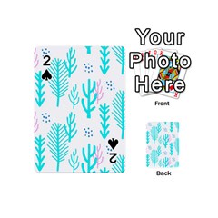 Forest Drop Blue Pink Polka Circle Playing Cards 54 (mini)  by Mariart