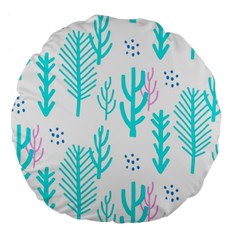 Forest Drop Blue Pink Polka Circle Large 18  Premium Round Cushions