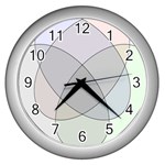 Four Way Venn Diagram Circle Wall Clocks (Silver)  Front