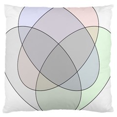 Four Way Venn Diagram Circle Large Cushion Case (two Sides)