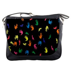 Hand And Footprints Messenger Bags