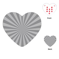 Grey Starburst Line Light Playing Cards (heart) 