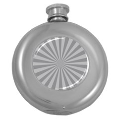 Grey Starburst Line Light Round Hip Flask (5 Oz)