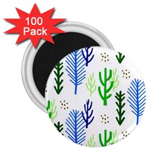 Forest Green Drop Blue Brown Polka Circle 2 25  Magnets (100 Pack)  by Mariart