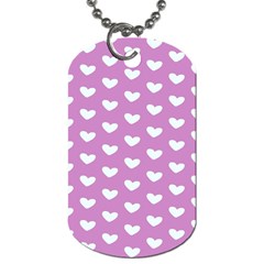 Heart Love Valentine White Purple Card Dog Tag (one Side)