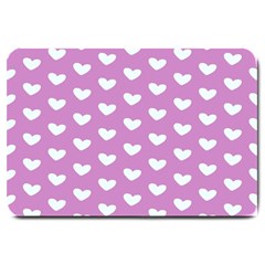 Heart Love Valentine White Purple Card Large Doormat 