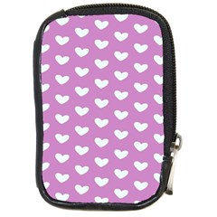 Heart Love Valentine White Purple Card Compact Camera Cases by Mariart