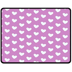 Heart Love Valentine White Purple Card Fleece Blanket (medium) 