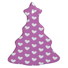 Heart Love Valentine White Purple Card Christmas Tree Ornament (two Sides) by Mariart