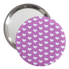 Heart Love Valentine White Purple Card 3  Handbag Mirrors by Mariart