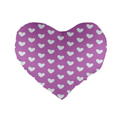 Heart Love Valentine White Purple Card Standard 16  Premium Heart Shape Cushions