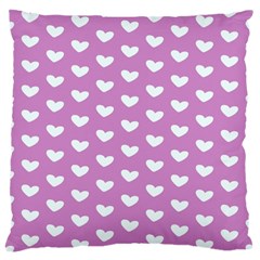 Heart Love Valentine White Purple Card Large Flano Cushion Case (two Sides) by Mariart