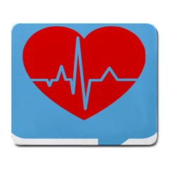 Heartbeat Health Heart Sign Red Blue Large Mousepads