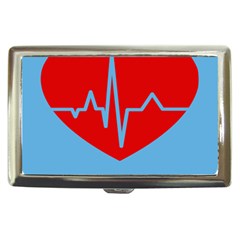 Heartbeat Health Heart Sign Red Blue Cigarette Money Cases by Mariart