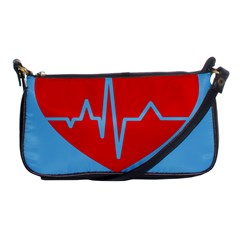 Heartbeat Health Heart Sign Red Blue Shoulder Clutch Bags