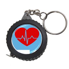 Heartbeat Health Heart Sign Red Blue Measuring Tapes by Mariart