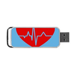 Heartbeat Health Heart Sign Red Blue Portable Usb Flash (two Sides)