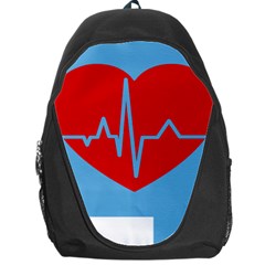 Heartbeat Health Heart Sign Red Blue Backpack Bag by Mariart