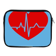 Heartbeat Health Heart Sign Red Blue Apple Ipad 2/3/4 Zipper Cases by Mariart