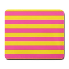 Horizontal Pink Yellow Line Large Mousepads by Mariart