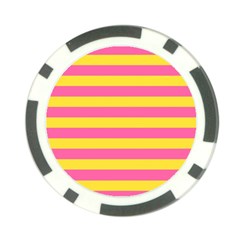 Horizontal Pink Yellow Line Poker Chip Card Guard (10 Pack) by Mariart