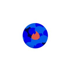 Image Orange Blue Sign Black Spot Polka 1  Mini Buttons